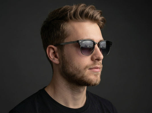 Ray-Ban Clubmaster RB3716 – Matte Black & Gradient Grey Sunglasses