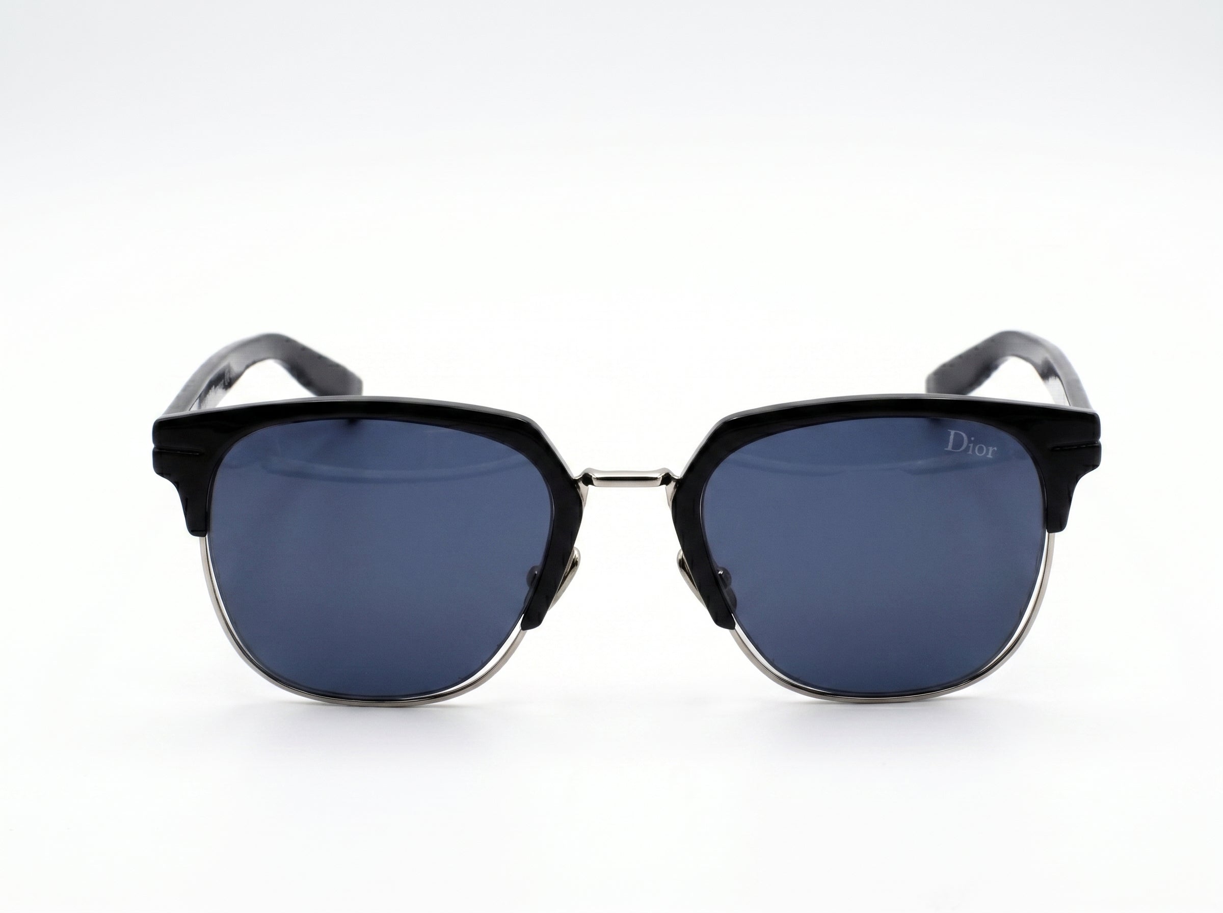 Lunettes de soleil carrées Christian Dior AL13.15 – Noir mat et palladium