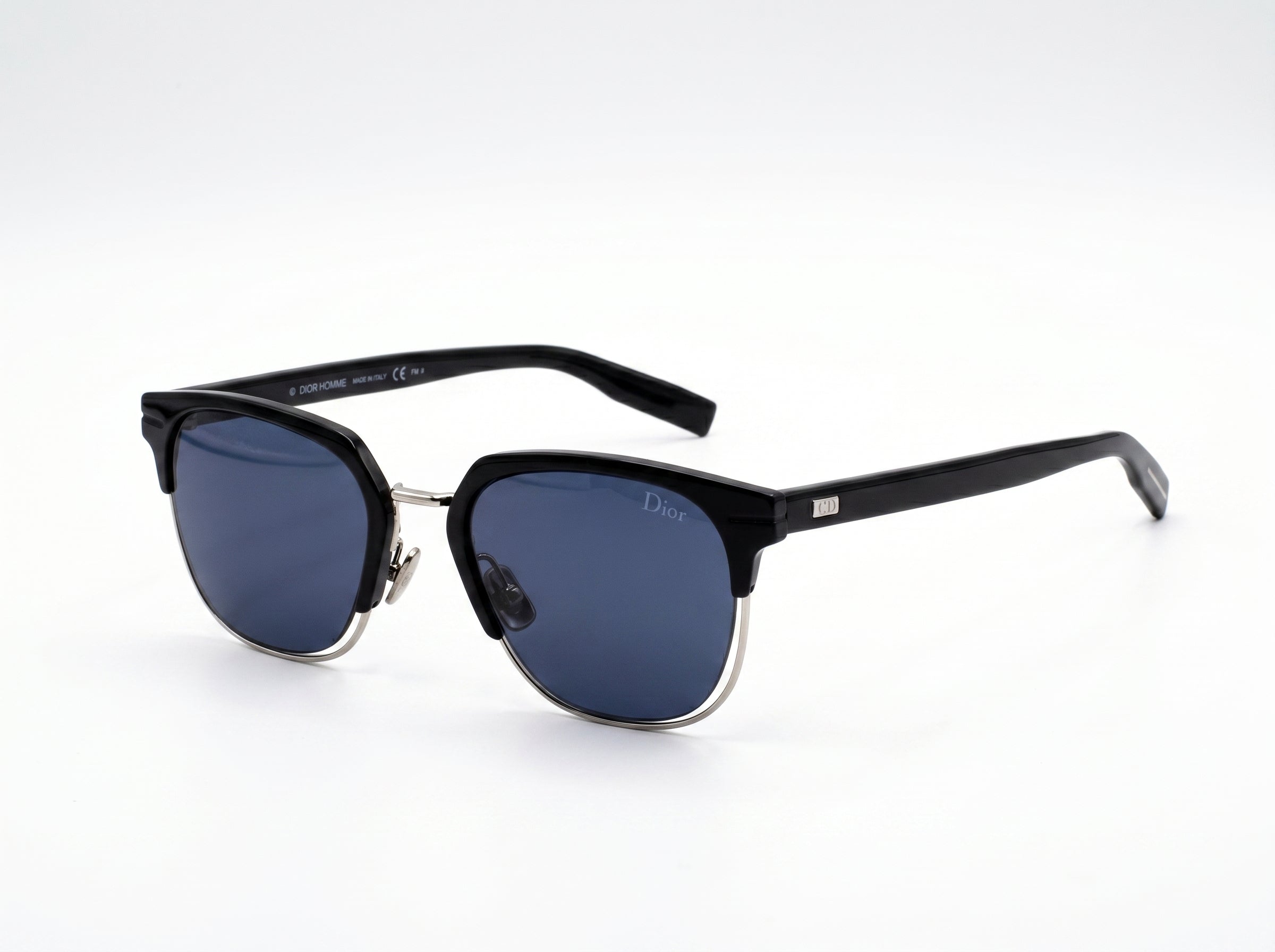 Lunettes de soleil carrées Christian Dior AL13.15 – Noir mat et palladium