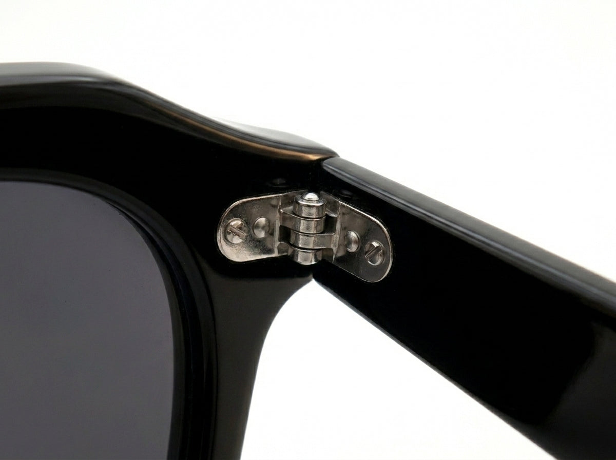 Lunettes de soleil Dolt en acétate, inspirées du modèle Moscot – Noir brillant classique