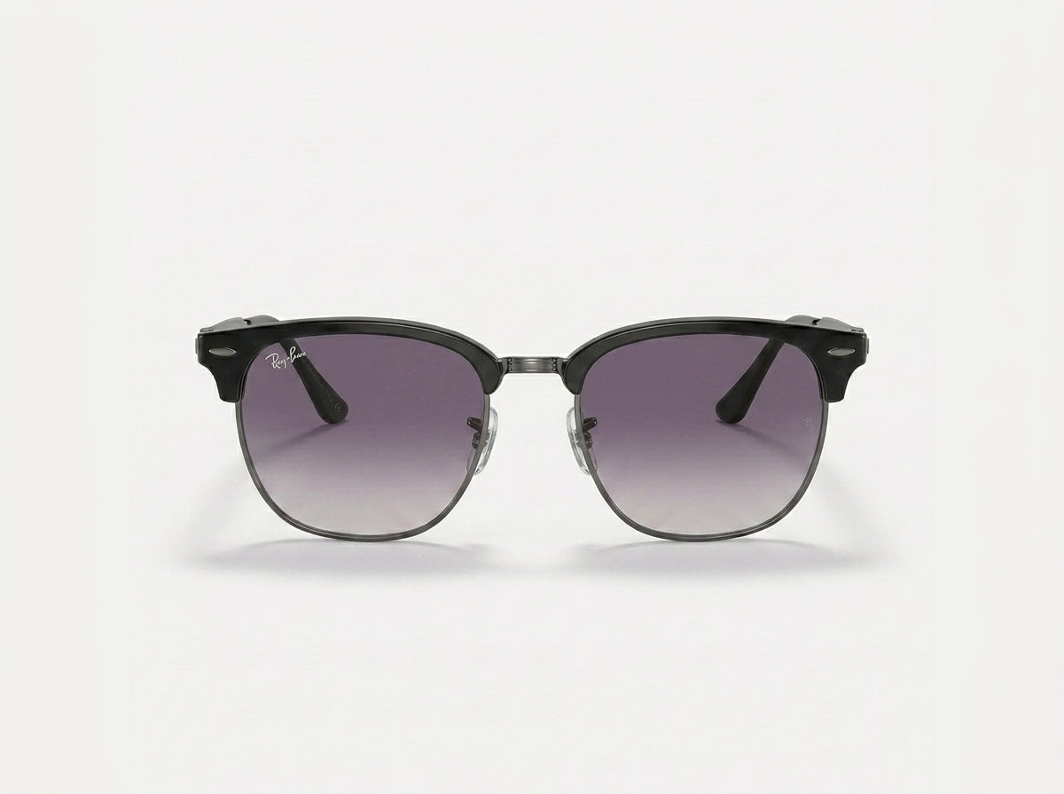 Ray-Ban Clubmaster RB3716 – Matte Black & Gradient Grey Sunglasses