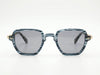 Moscot Vintage-Inspired Square Sunglasses – Striped Blue & Gold Accent