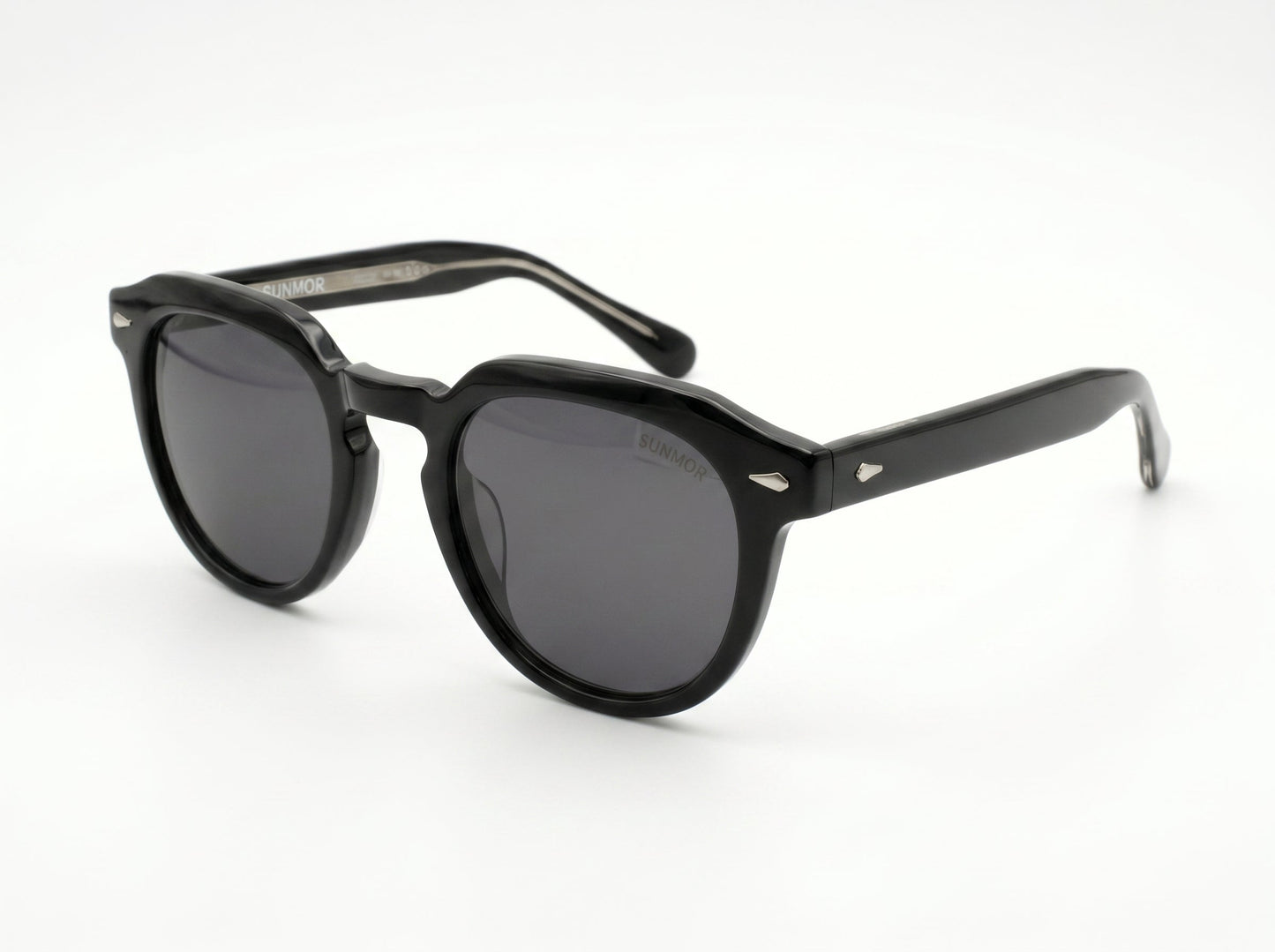 Moscot-Inspired Dolt Acetate Sunglasses – Classic Glossy Black
