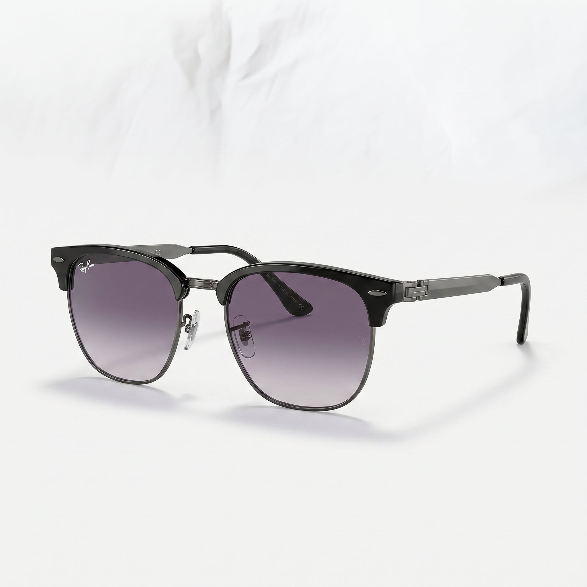 Ray-Ban Clubmaster RB3716 – Matte Black & Gradient Grey Sunglasses