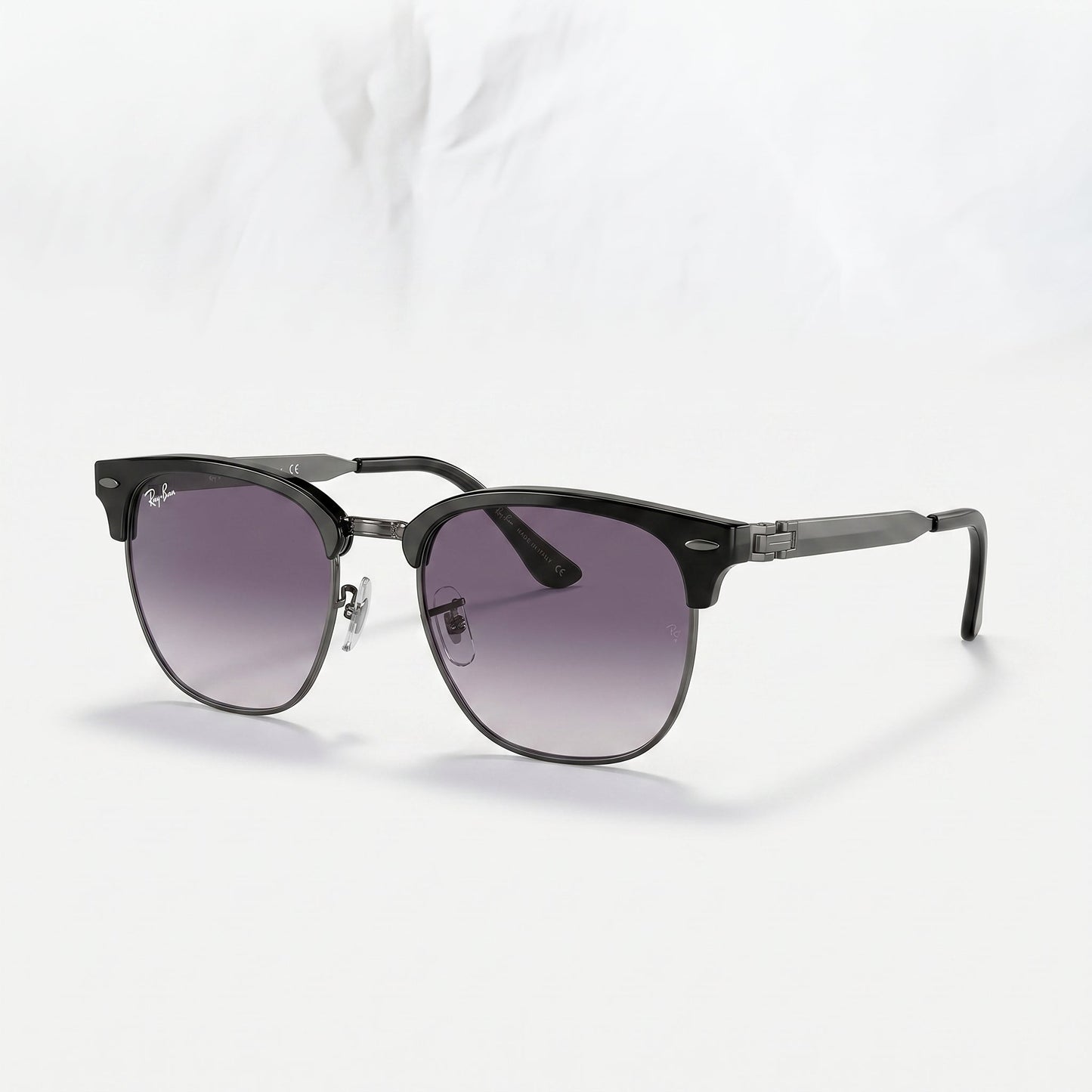 Ray-Ban Clubmaster RB3716 – Matte Black & Gradient Grey Sunglasses